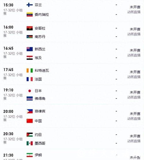 2023年世界杯比赛安排及赛程详情